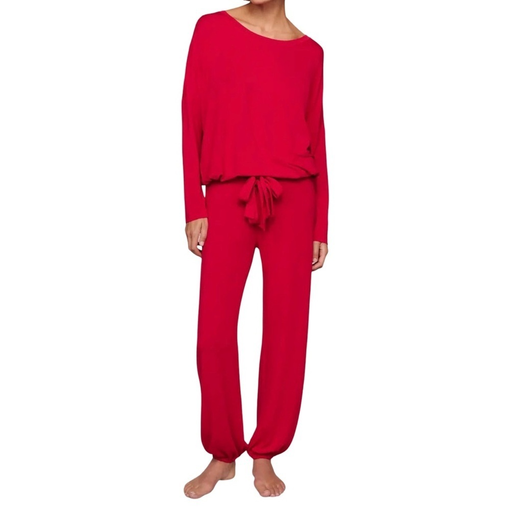 Eberjey Gisele Modal Slouchy PJ Set Holly Red Women’s Size M